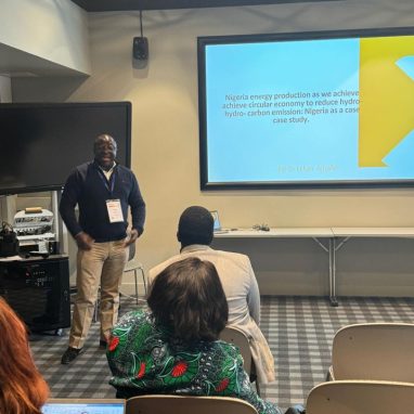 Group Chief Executive Officer, Dr. Lekan Ajisafe sharing some insights into the future of greenhouse gas effects, carbon capture and journey towards zero emission in the working environment.